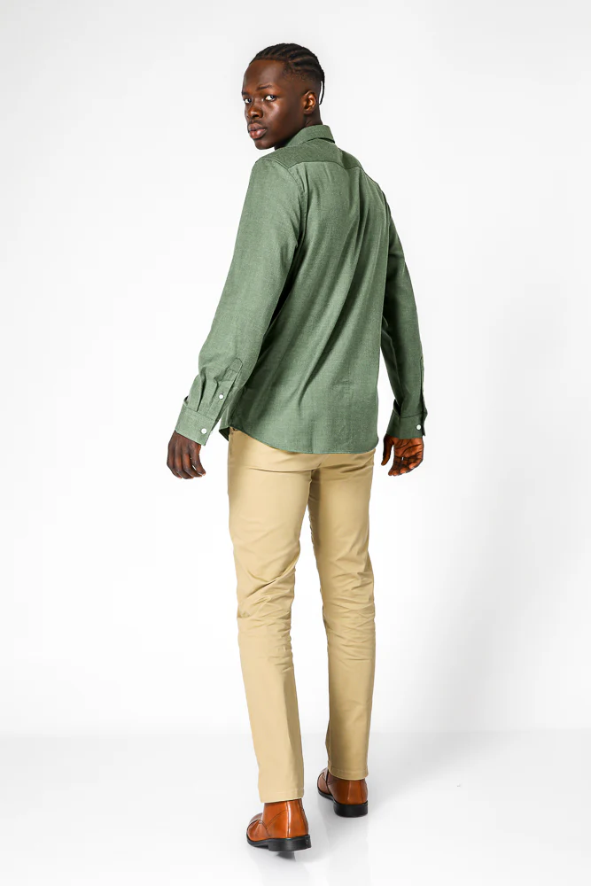 FOREST GREEN-SLIM חולצת במבוק לייקרה - Image 5