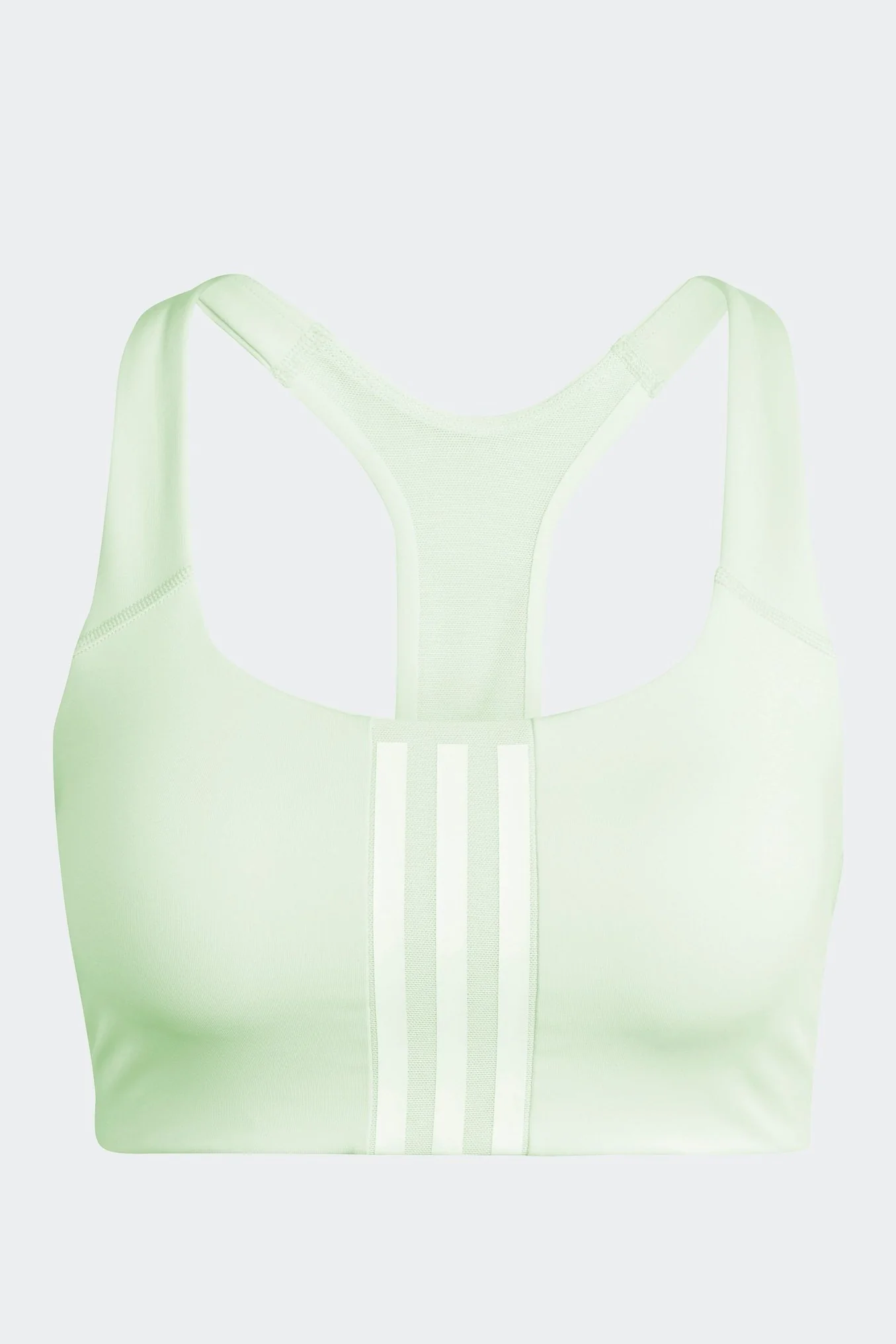טופ לנשים POWERIMPACT TRAINING MEDIUM-SUPPORT 3-STRIPES בצבע ירוק זוהר - Image 6