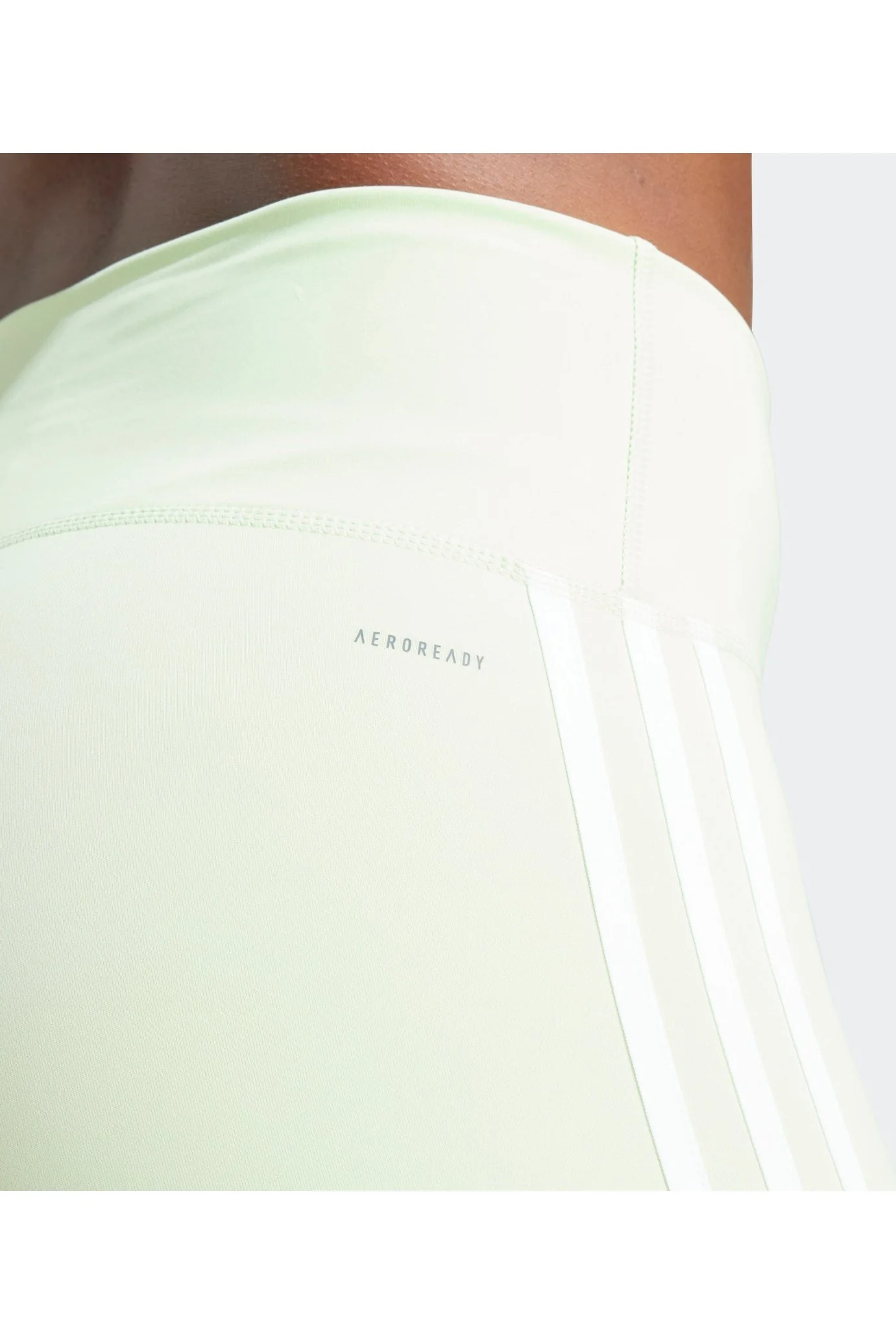 טייץ לנשים TRAIN ESSENTIALS 3-STRIPES HIGH-WAISTED 7/8 בצבע ירוק זוהר - Image 5
