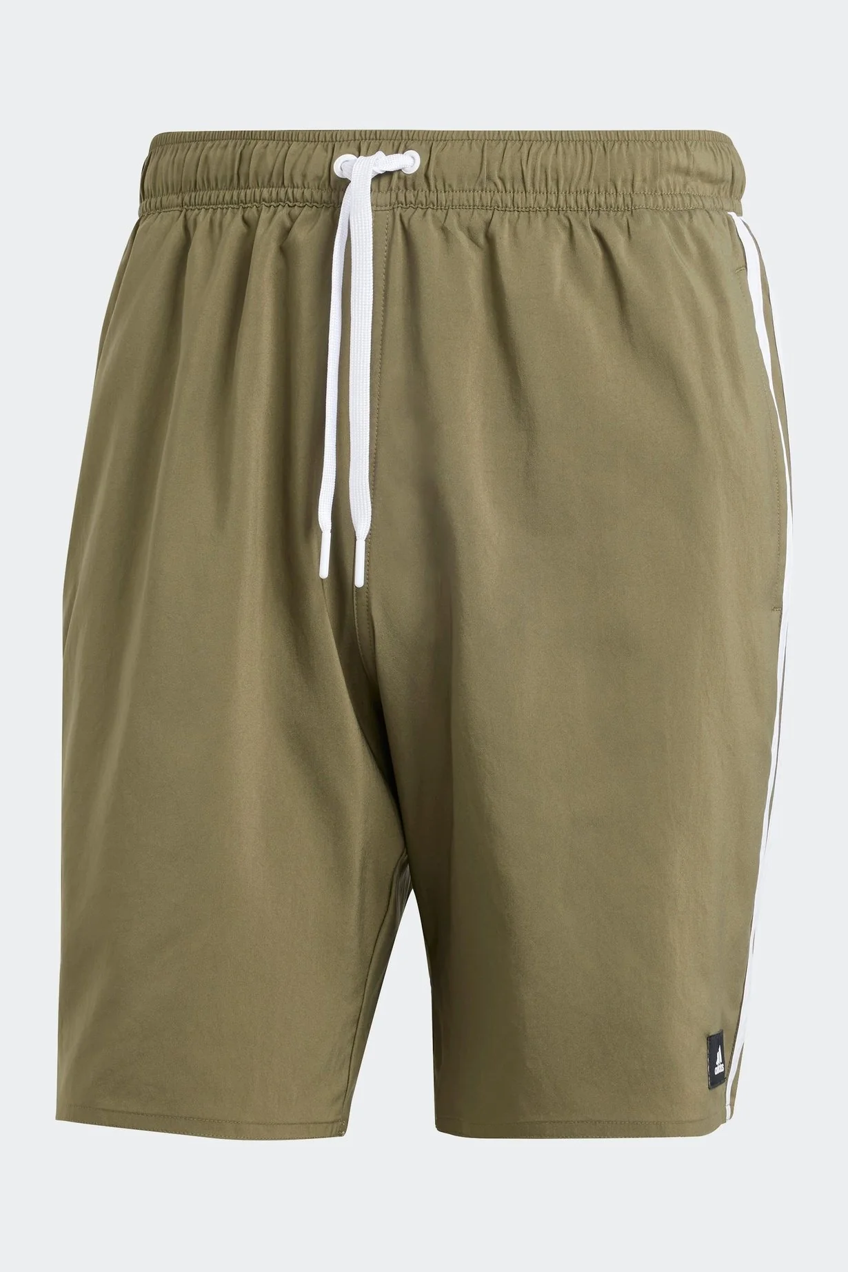 בגד ים לגברים 3-STRIPES CLX  בצבע ירוק זית ולבן - Image 6