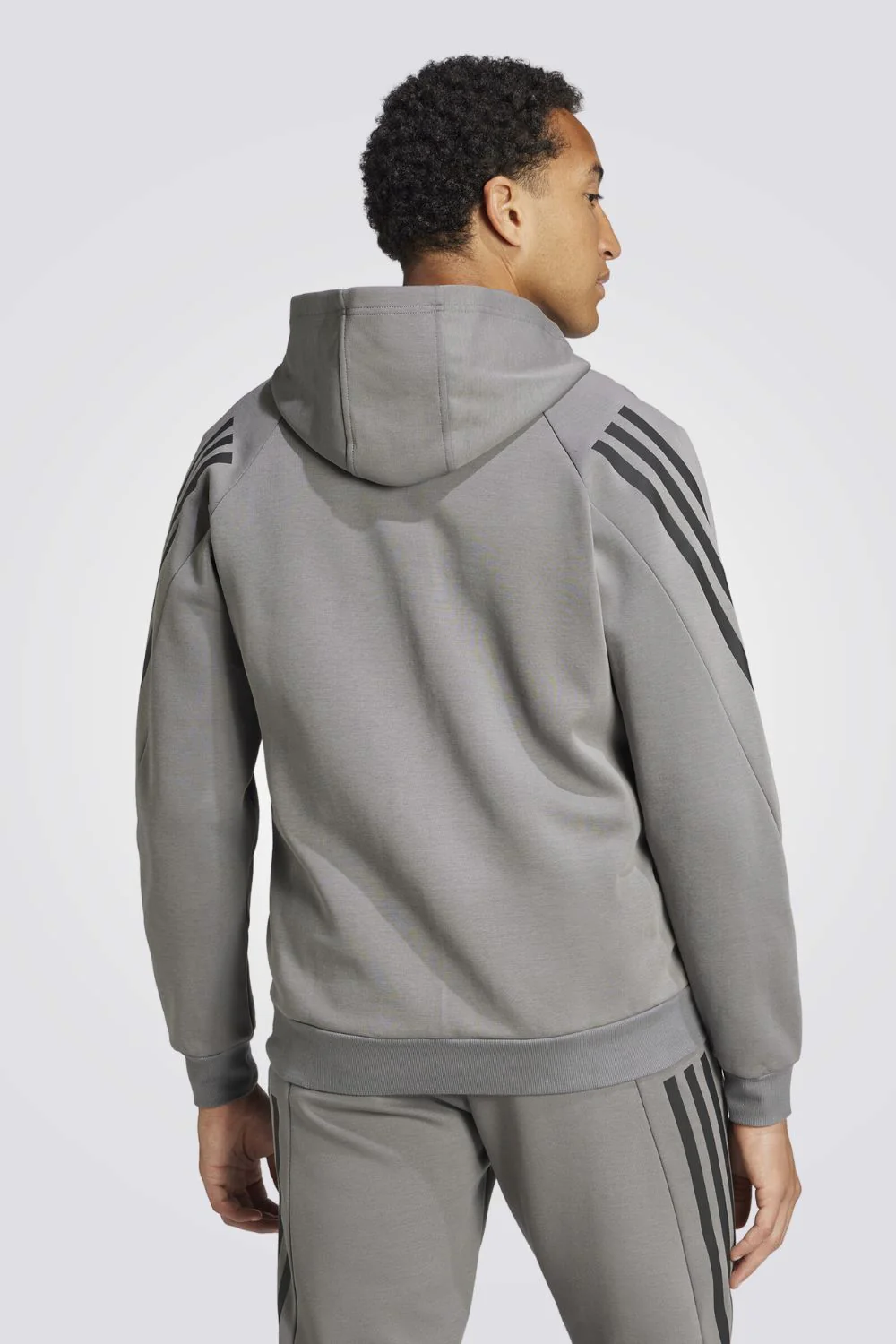 סווטשירט קפוצ'ון FUTURE ICONS 3-STRIPES בצבע אפור - Image 2
