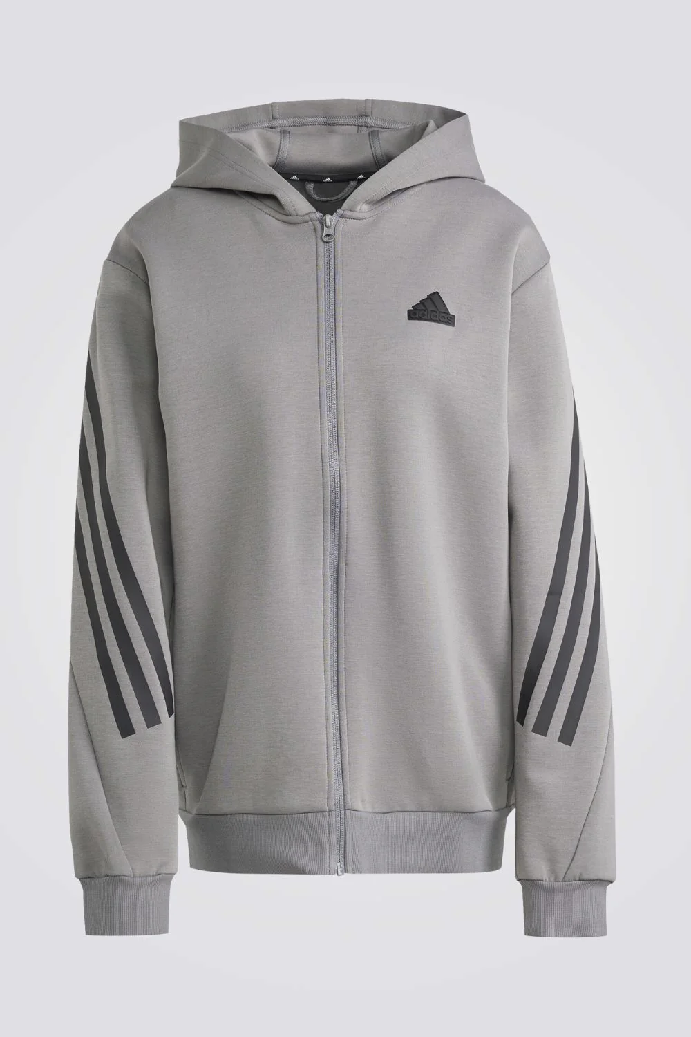 סווטשירט קפוצ'ון FUTURE ICONS 3-STRIPES בצבע אפור - Image 3