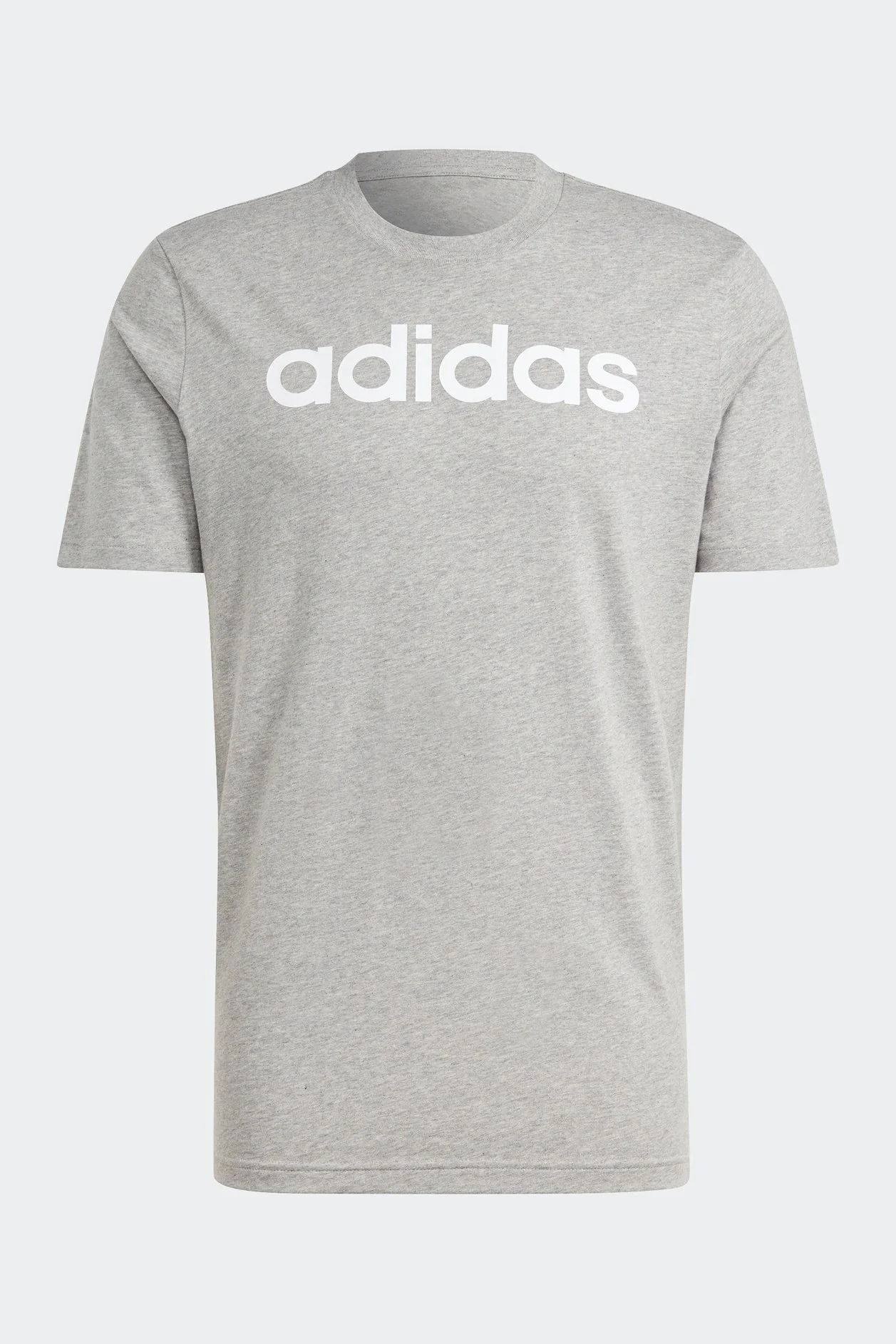 טישירט לגברים ESSENTIALS SINGLE JERSEY LINEAR EMBROIDERED בצבע אפור - Image 6