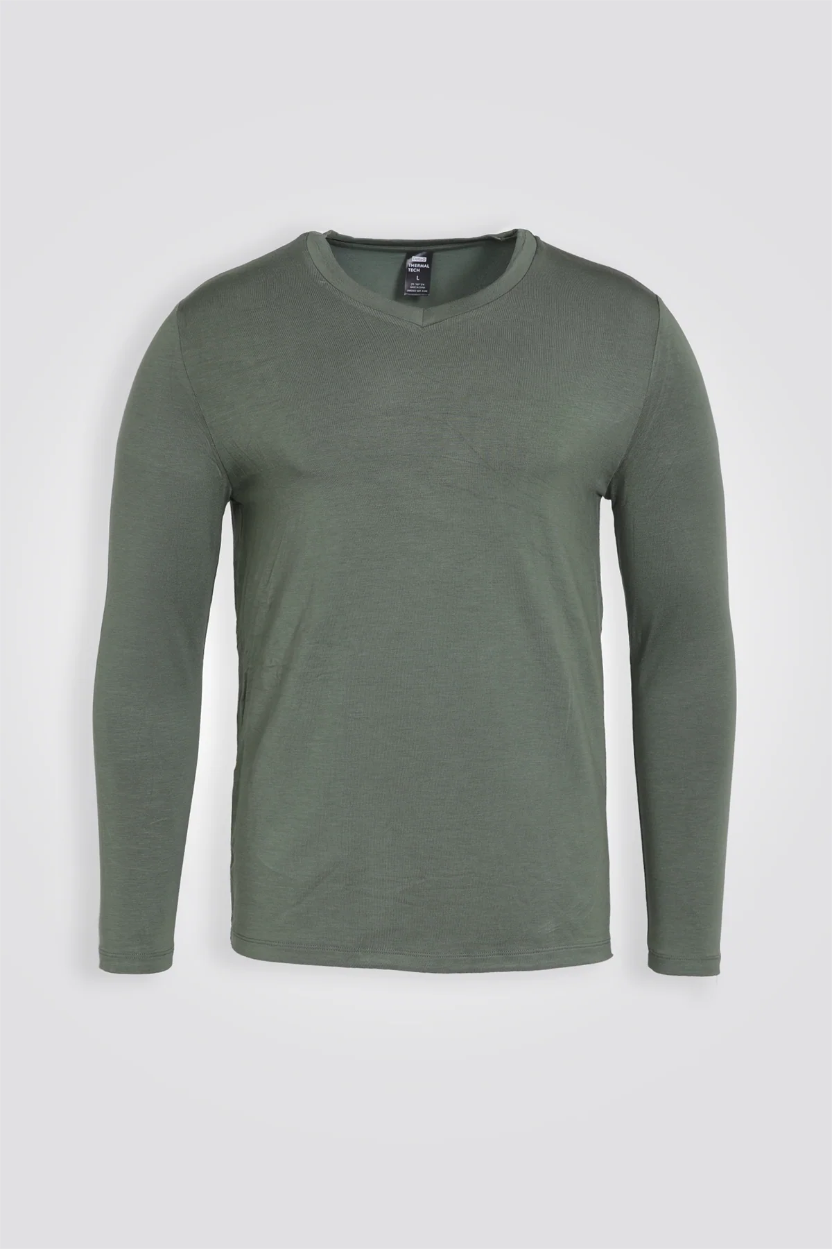 חולצה תרמית צווארון וי - SLIM FIT בצבע ירוק | דלתא - Image 6