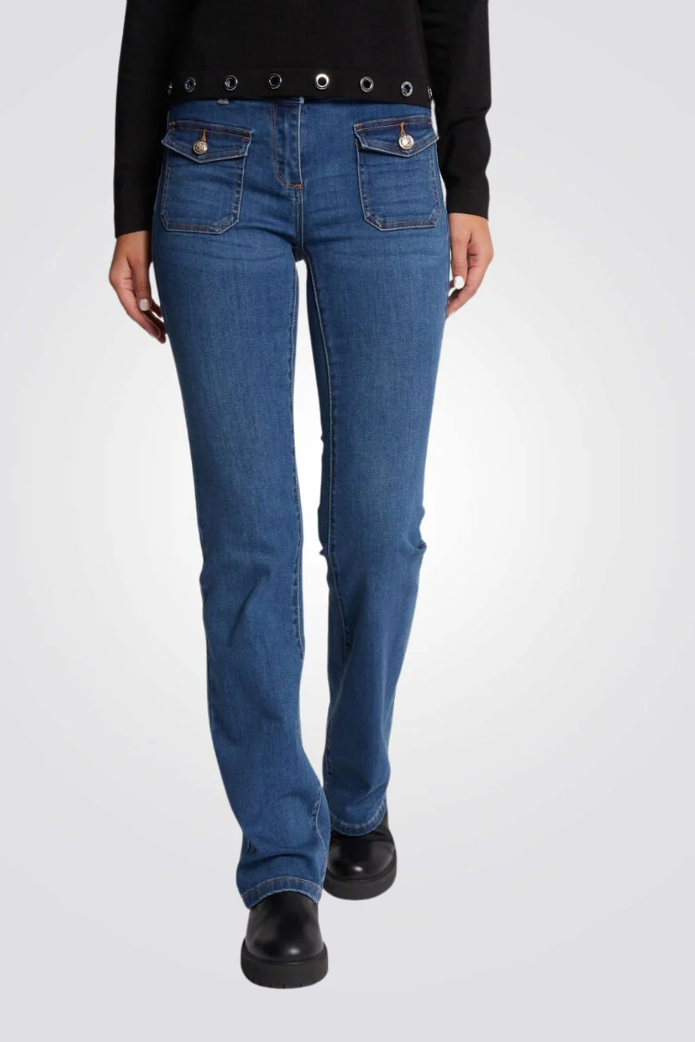 מכנסי ג'ינס Bootcut בצבע כחול - Image 2