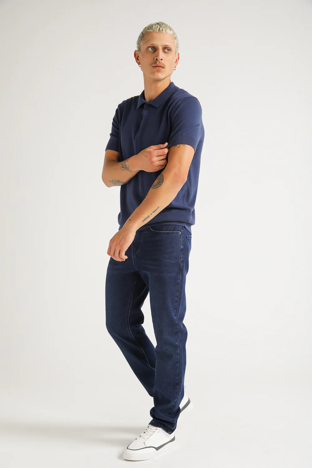 חולצת פולו קצרה במראה סריגי | קנת קול - Image 5