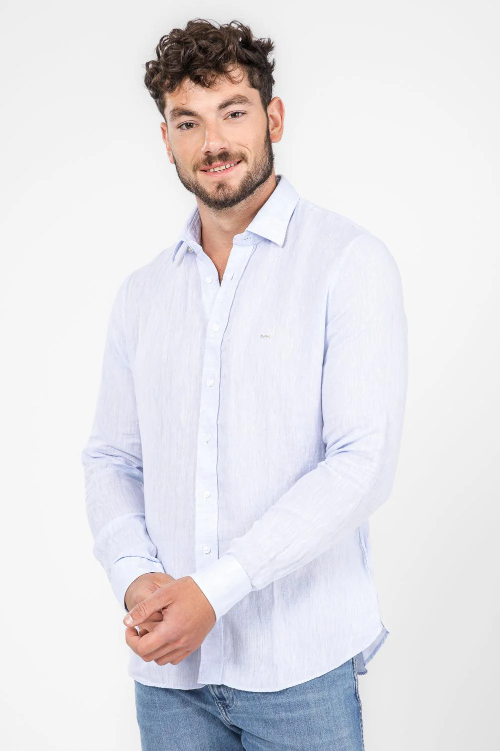 חולצה מכופתרת SLIM FIT בצבע תכלת