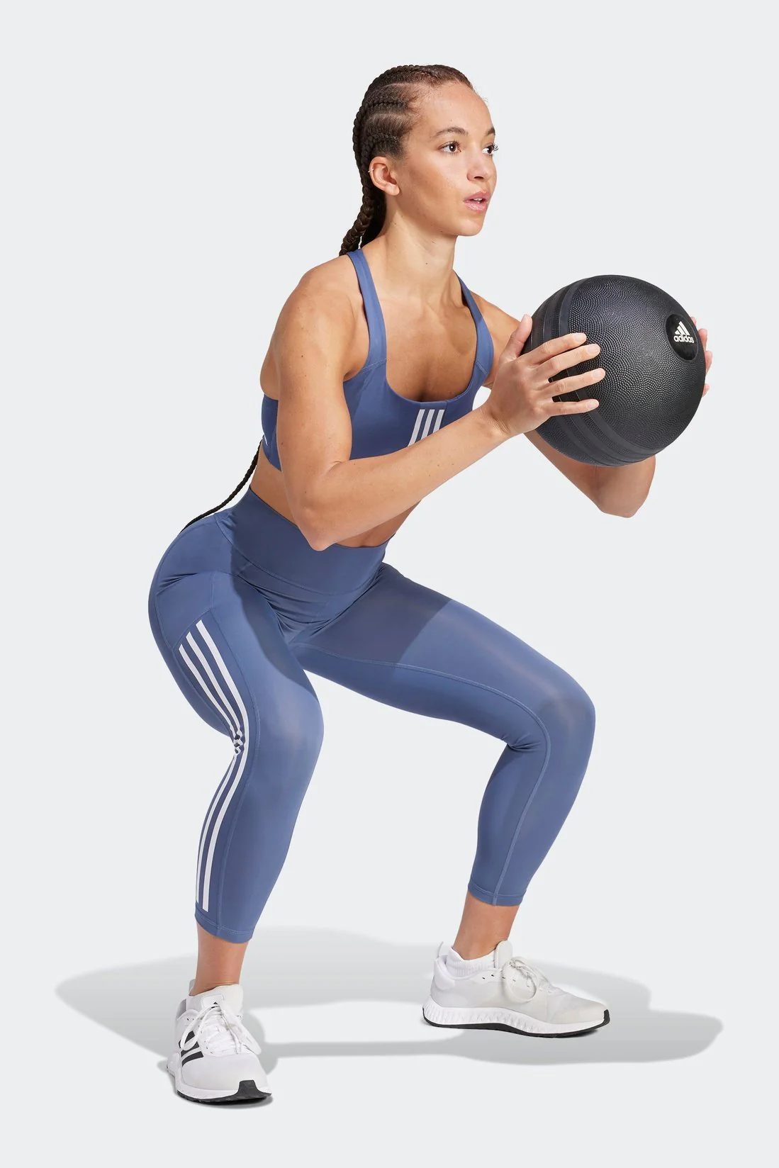 טופ אימון לנשים TLRD IMPACT TRAINING HIGH-SUPPORT בצבע כחול בהיר ולבן - Image 3