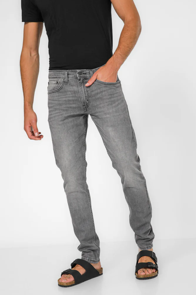 ג'ינס לגברים SKINNY TAPER בצבע אפור בהיר - Image 4