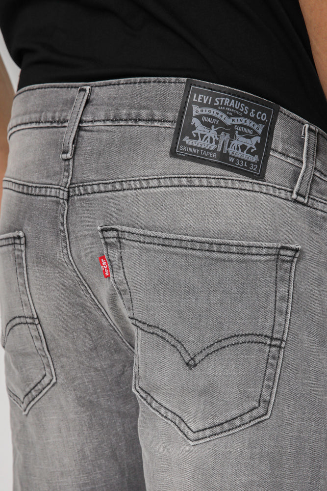 ג'ינס לגברים SKINNY TAPER בצבע אפור בהיר - Image 6
