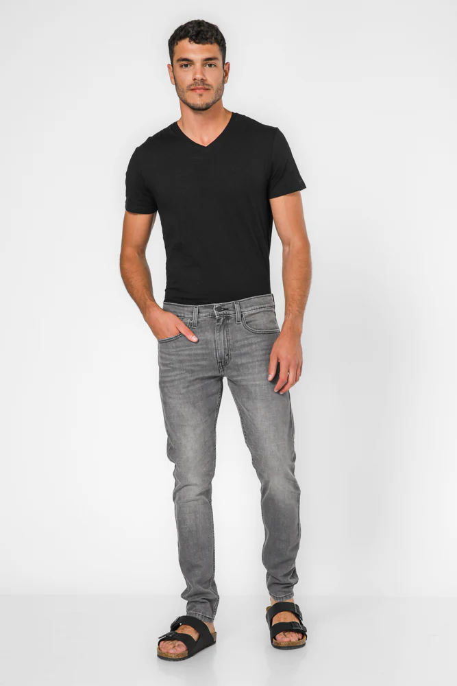 ג'ינס לגברים SKINNY TAPER בצבע אפור בהיר - Image 7