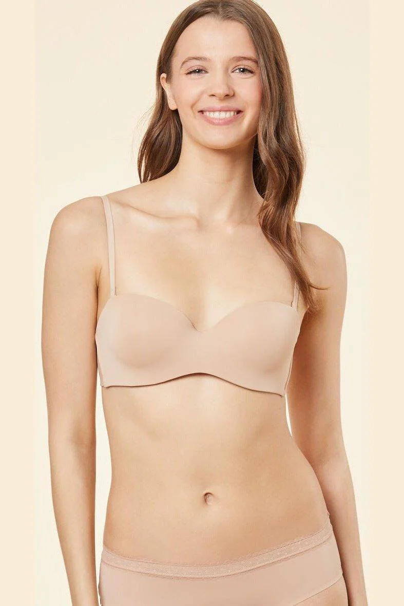 חזיית פוש אפ סטרפלס מיקרופייבר PURE FIT ניוד