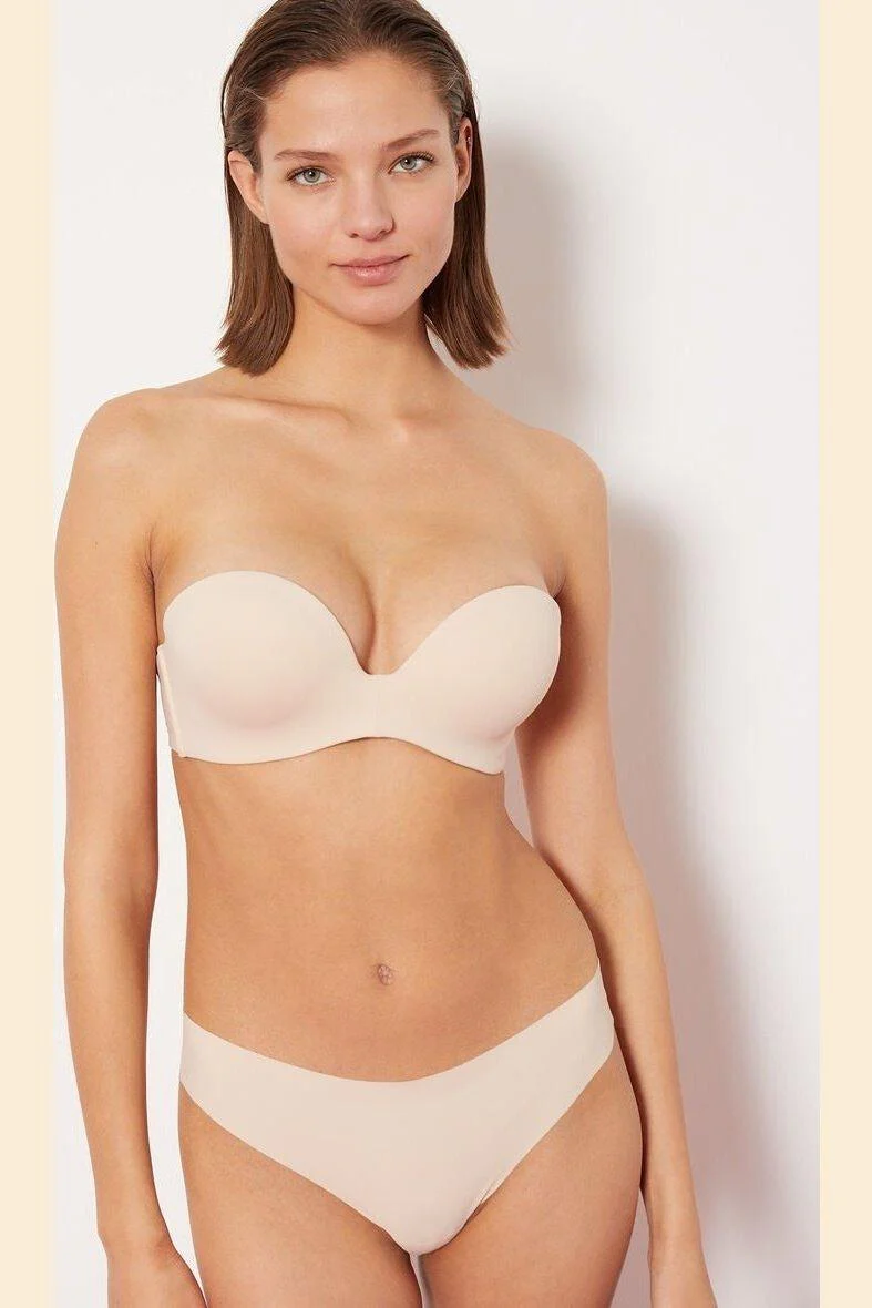 חזיית פוש אפ סטרפלס מיקרופייבר PURE FIT צבע גוף - Image 5
