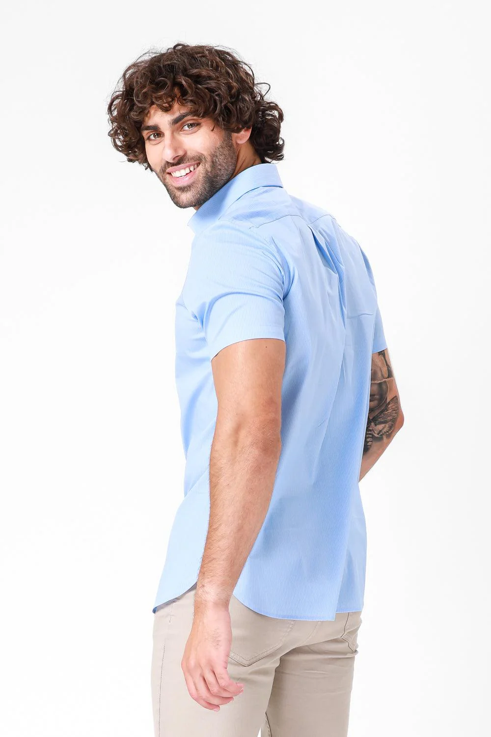 מכופתרת תכלת קצרה - Image 2