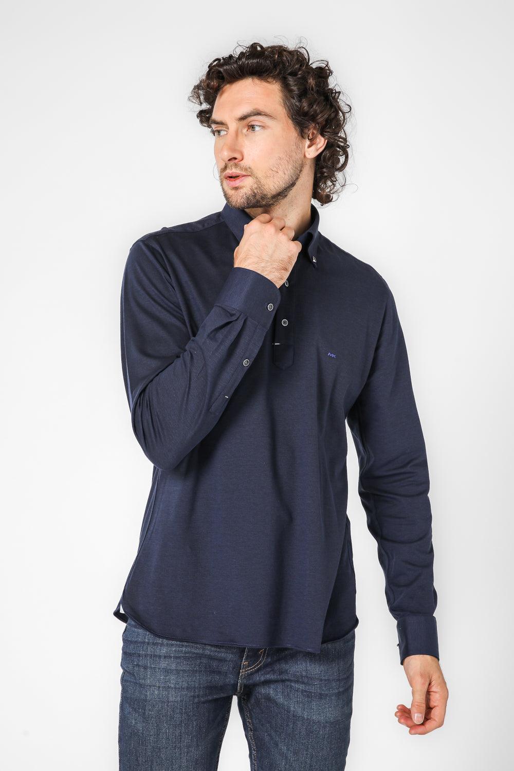 חולצת פולו CAMICIA SLIM בצבע נייבי - Image 2