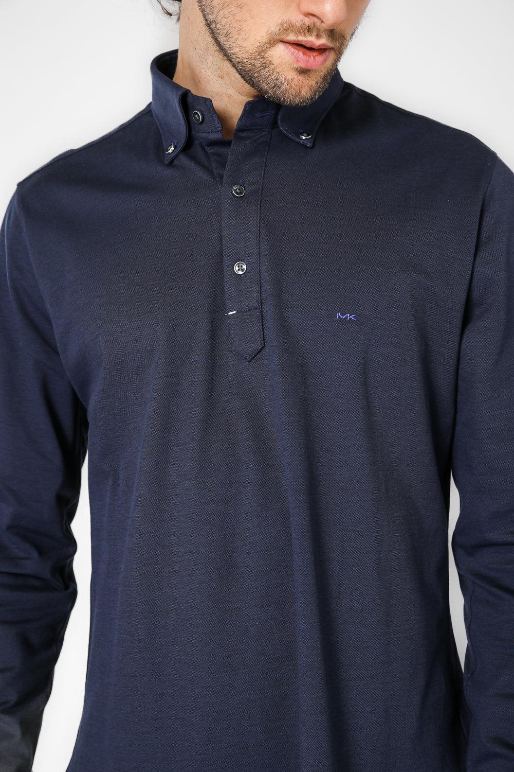 חולצת פולו CAMICIA SLIM בצבע נייבי - Image 4