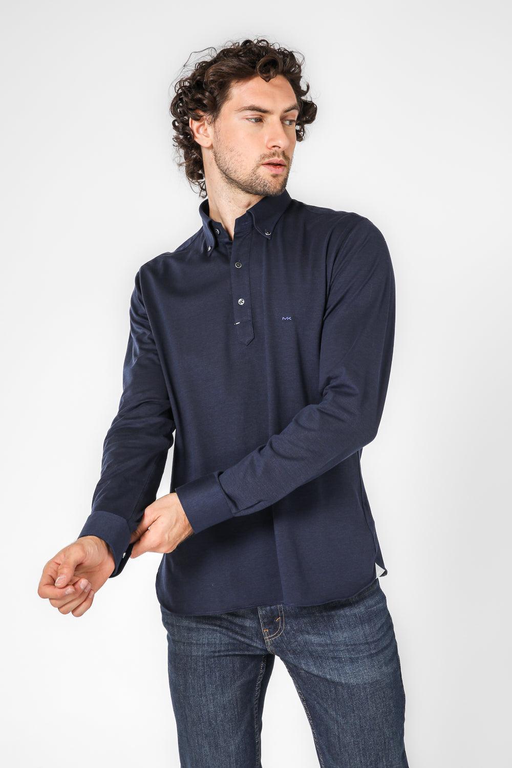 חולצת פולו CAMICIA SLIM בצבע נייבי - Image 6