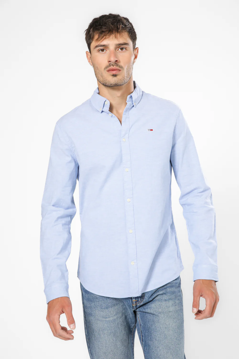 מכופתרת SLIM STRETCH OXFORD בצבע תכלת - Image 3
