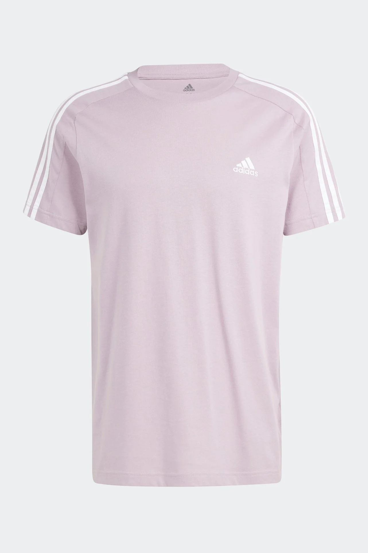 טישירט לגברים ESSENTIALS SINGLE JERSEY 3-STRIPES בצבע ורוד - Image 6