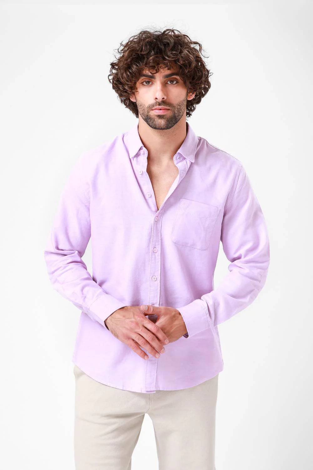 מכופתרת סגולה  שרוול ארוך - Image 3