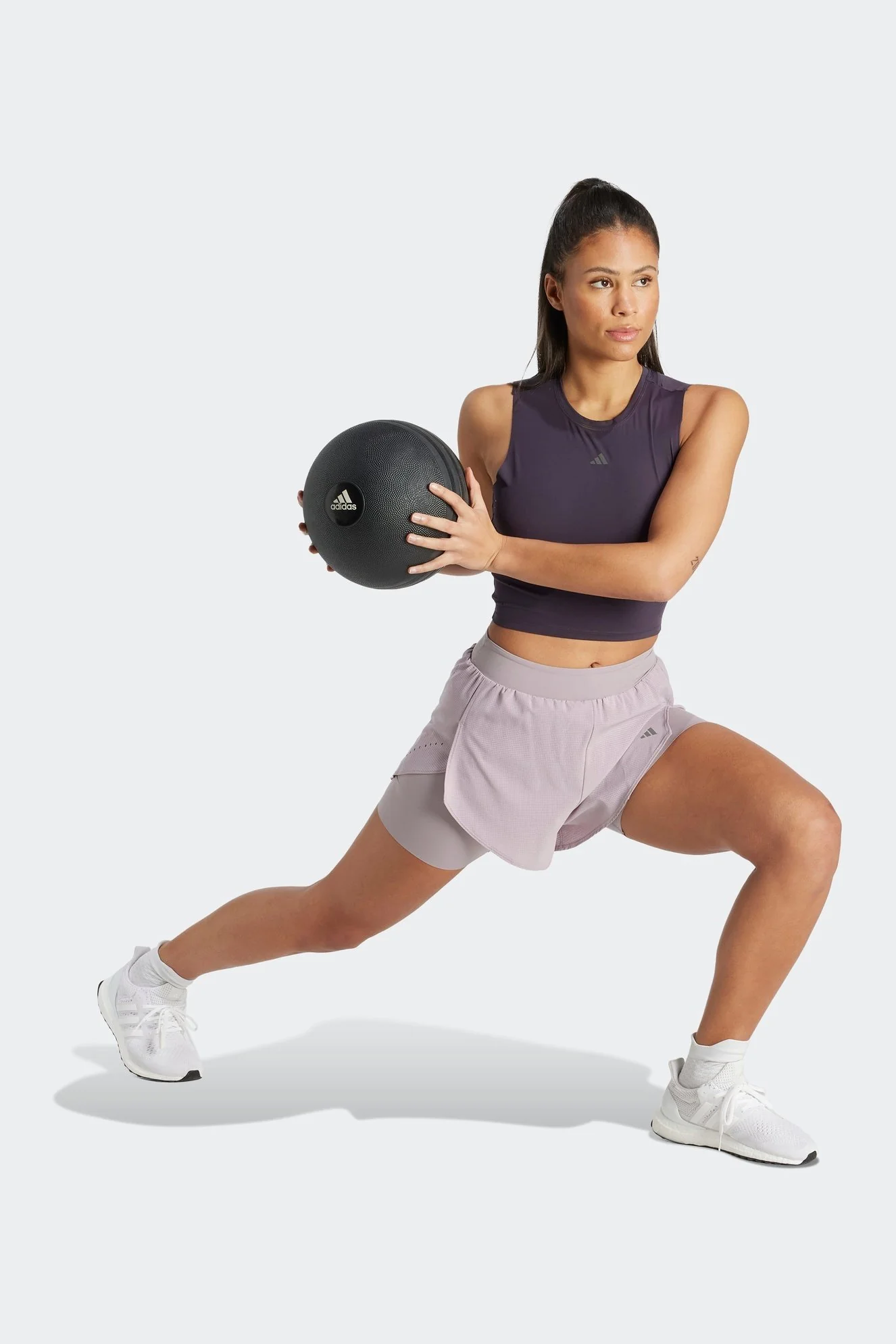 גופייה לנשים HIIT CROP HEAT.RDY בצבע סגול - Image 3