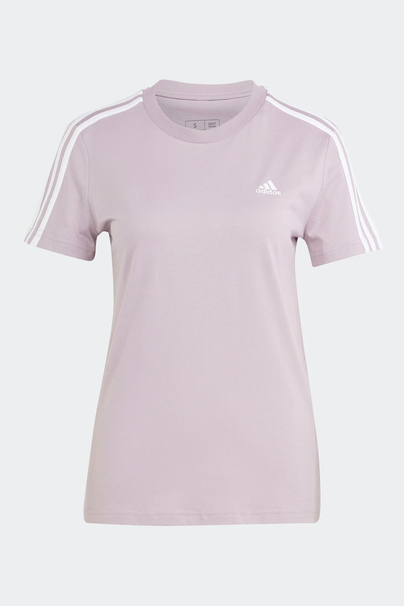 טישירט לנשים ESSENTIALS SLIM 3-STRIPES בצבע סגול לילך - Image 6
