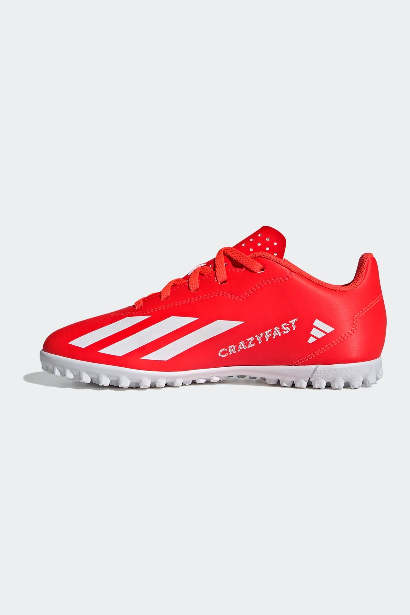 נעלי קטרגל לילדים X CRAZYFAST CLUB TURF בצבע אדום ולבן - Image 6