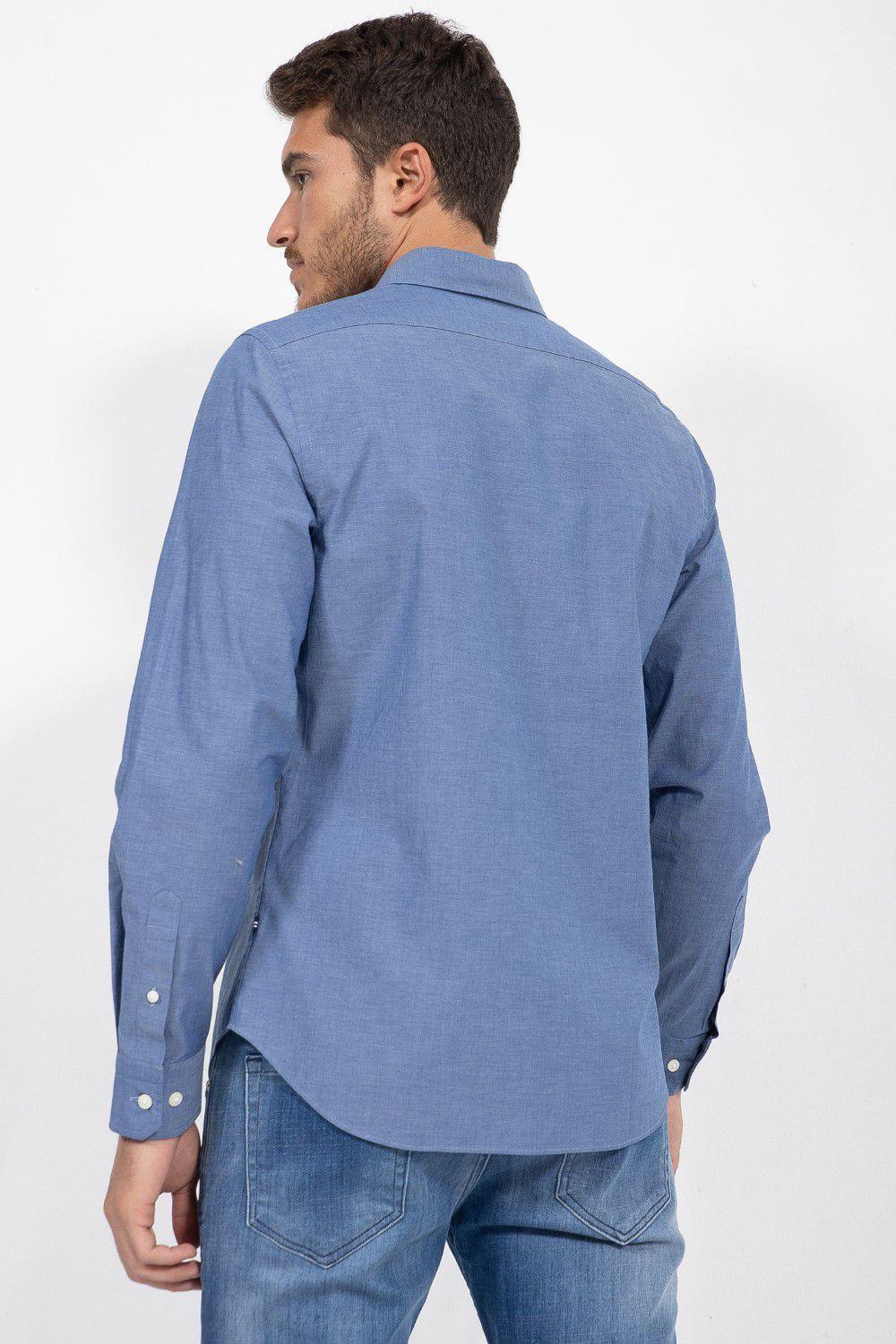 חולצה מכופתרת TAILORED FIT במראה ג’ינס - Image 4