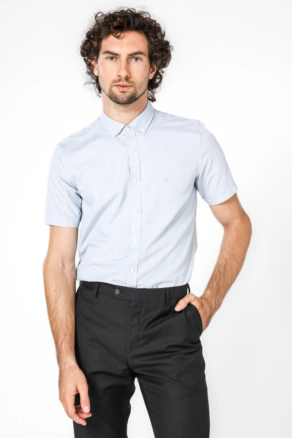 מכופתרת MODERN FIT בצבע כחול - Image 5