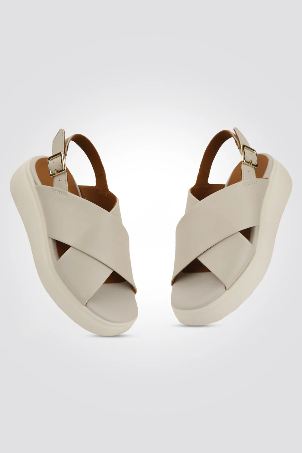 סנדלים לנשים PELLE TACCO SUP. 3 CM בצבע בז' - Image 3