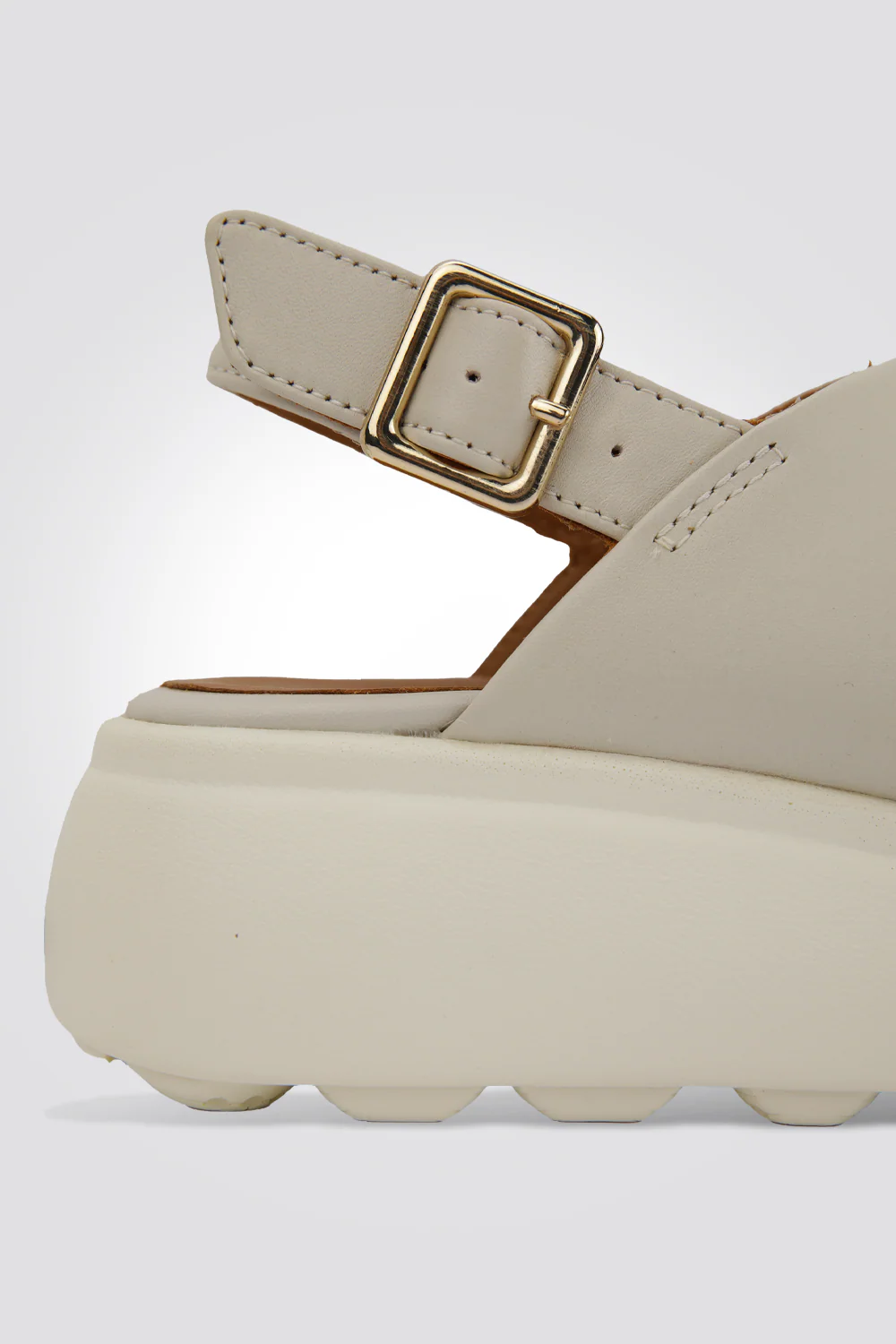 סנדלים לנשים PELLE TACCO SUP. 3 CM בצבע בז' - Image 5