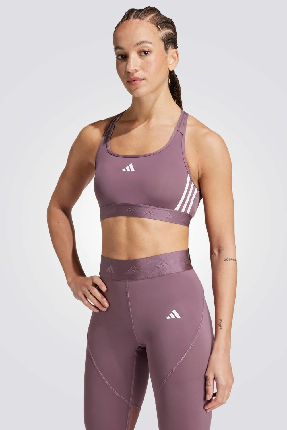 טופ אימון לנשים Powerreact Training Medium-Support Hyperglam בצבע סגול לילך