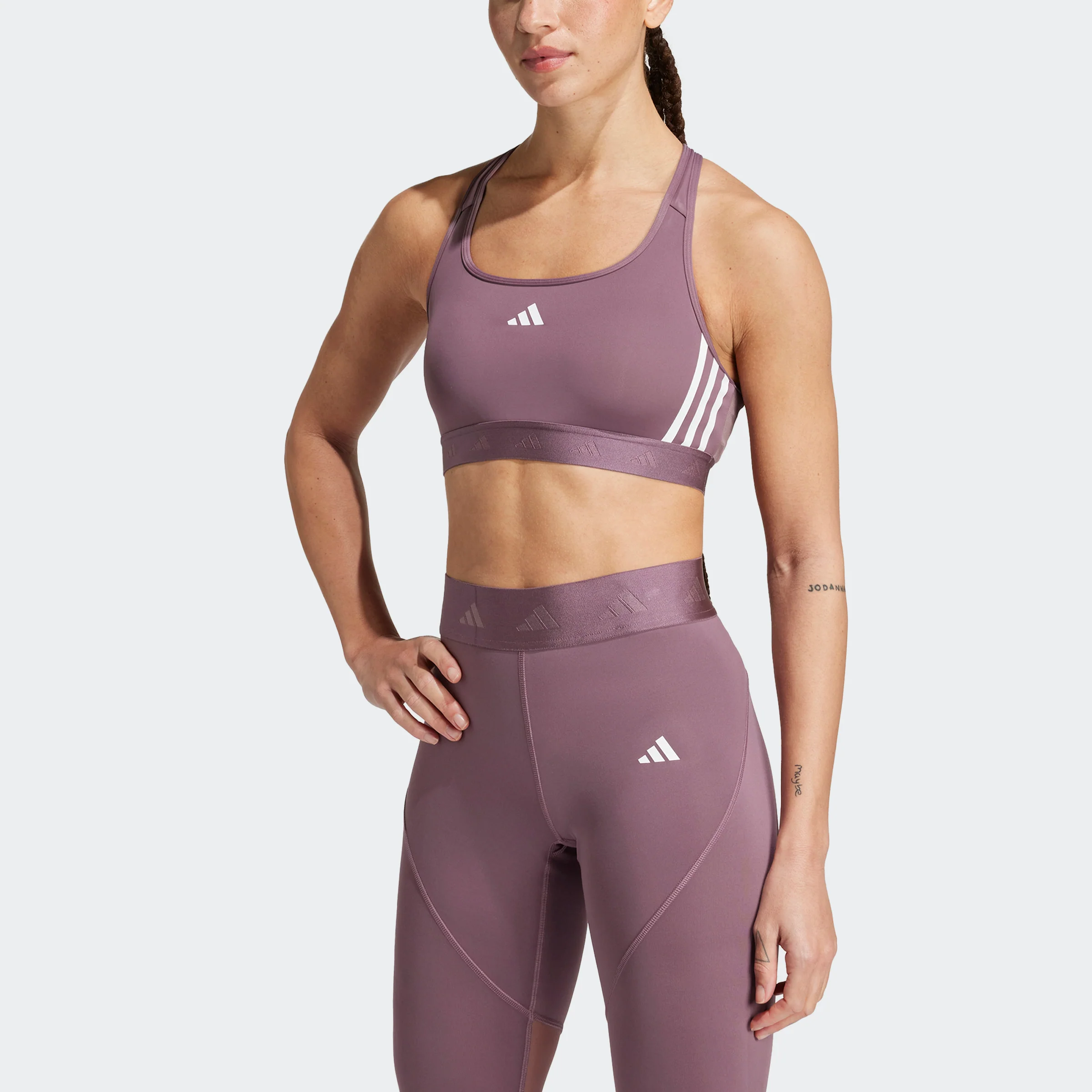 טופ אימון לנשים Powerreact Training Medium-Support Hyperglam בצבע סגול לילך - Image 3