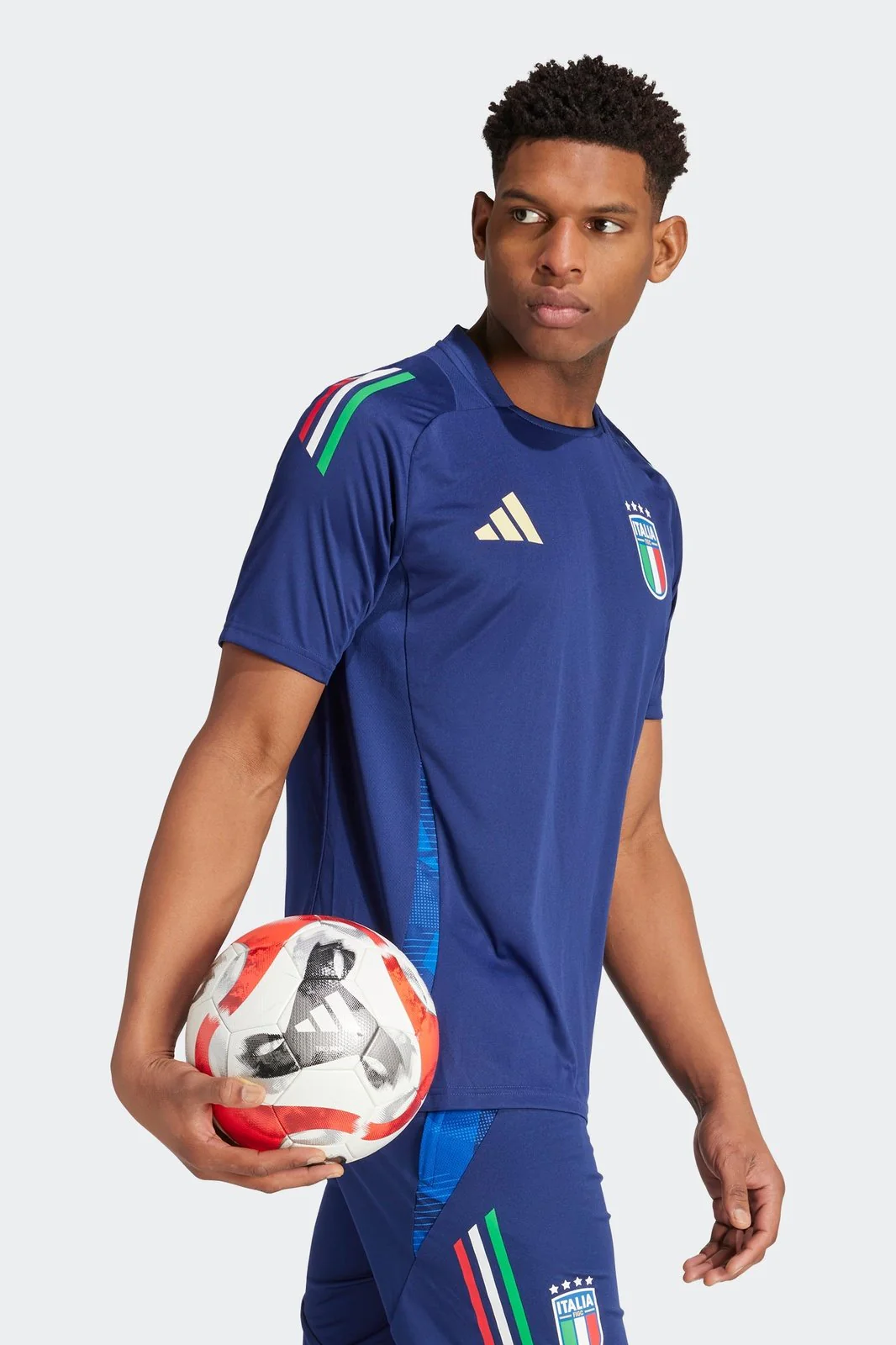 טישירט לגברים ITALY TIRO 24 COMPETITION בצבע כחול ולבן - Image 3