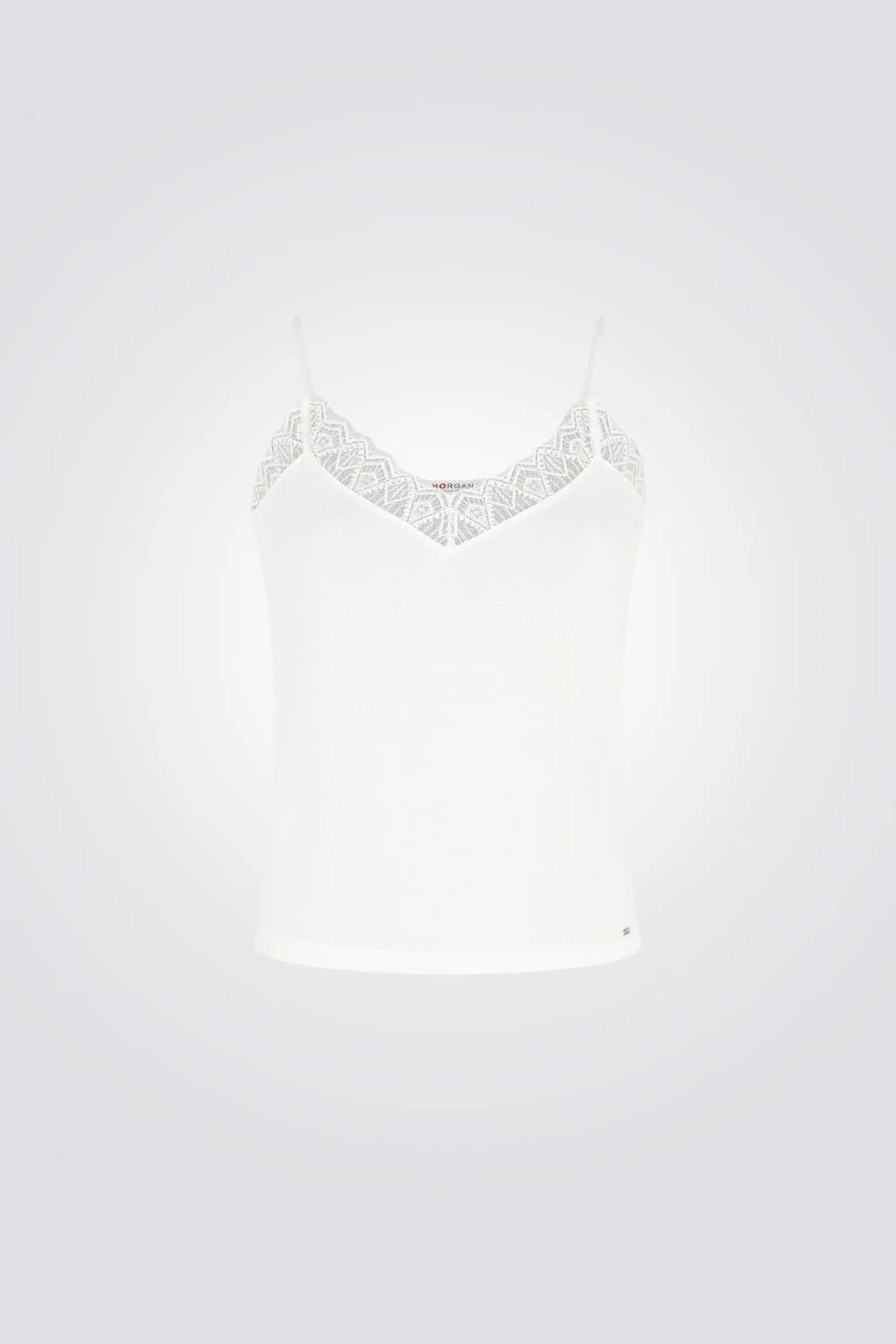 גופיה בצבע אופוויט בשילוב תחרה - Image 5