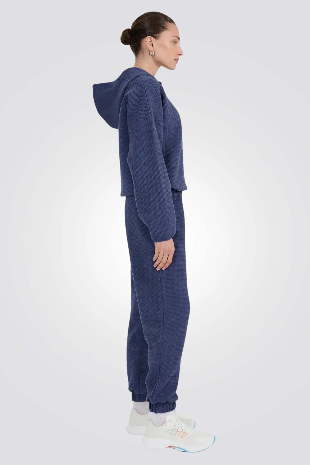 מכנסיים ארוכים Waffle-Knit Sweatpants לנשים | 4F - Image 5