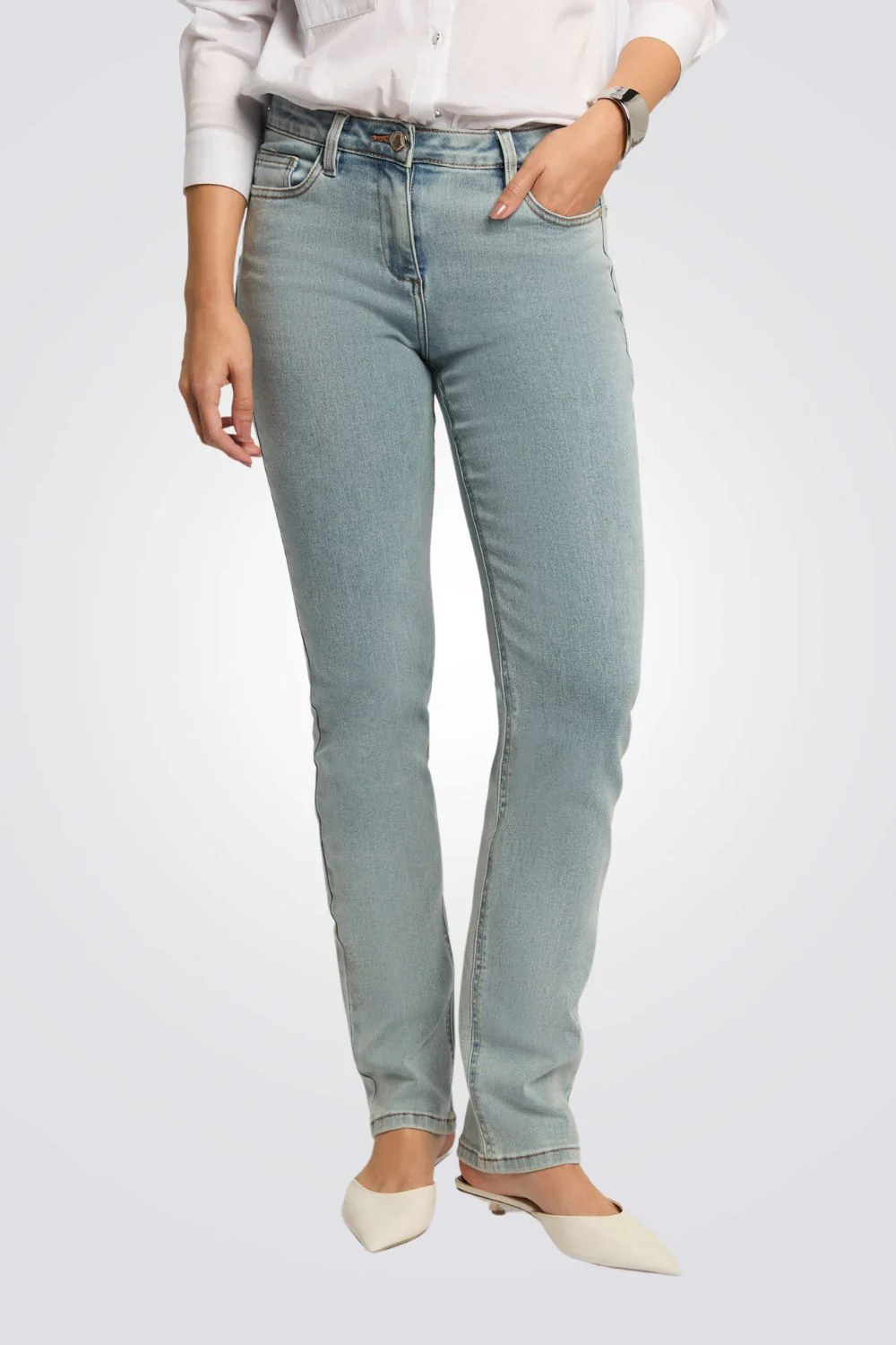 מכנסי ג'ינס Slim Fit בצבע BLEACH - Image 2