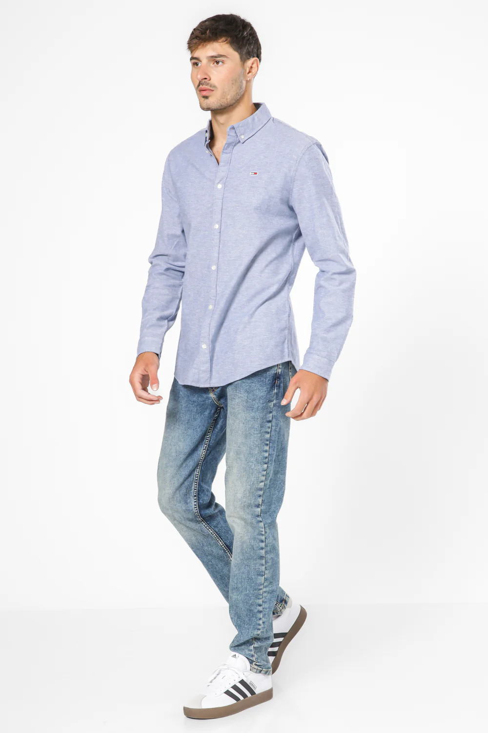 מכופתרת SLIM STRETCH OXFORD בצבע כחול - Image 3