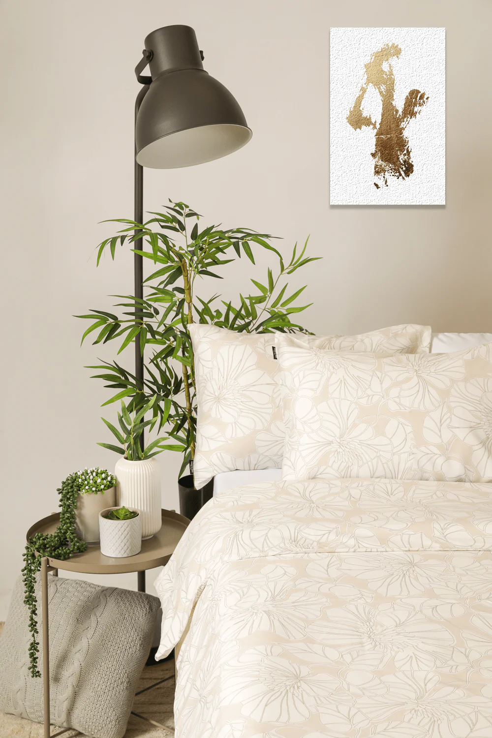 סט מצעים קינג סייז 200/200 ס"מ כותנה סאטן דגם SEPIA PEONY