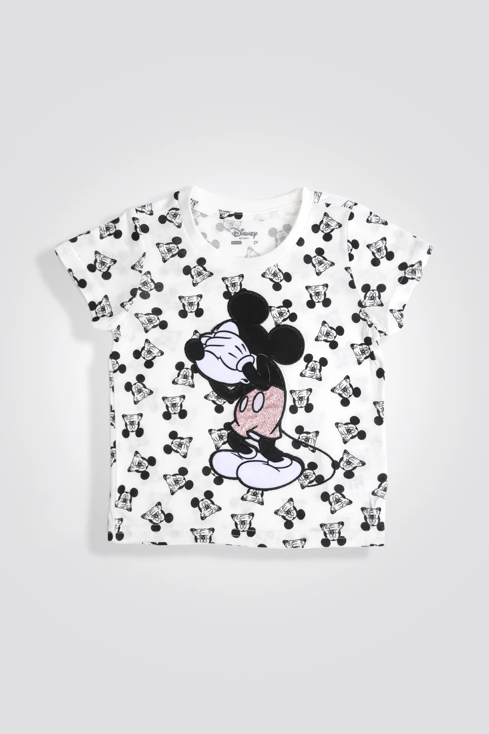 סט פיג’מה קצרה לבנות MICKEY MOUSE בצבע לבן - Image 2