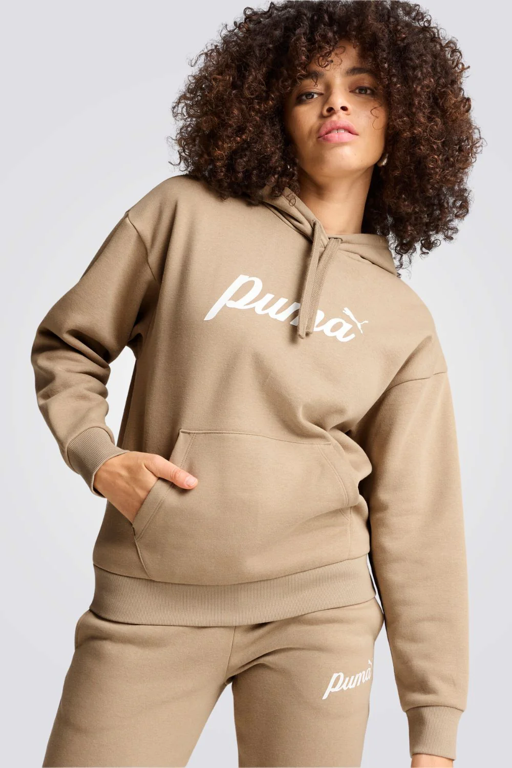 קפוצ'ון Script Hoodie לנשים בצבע חום