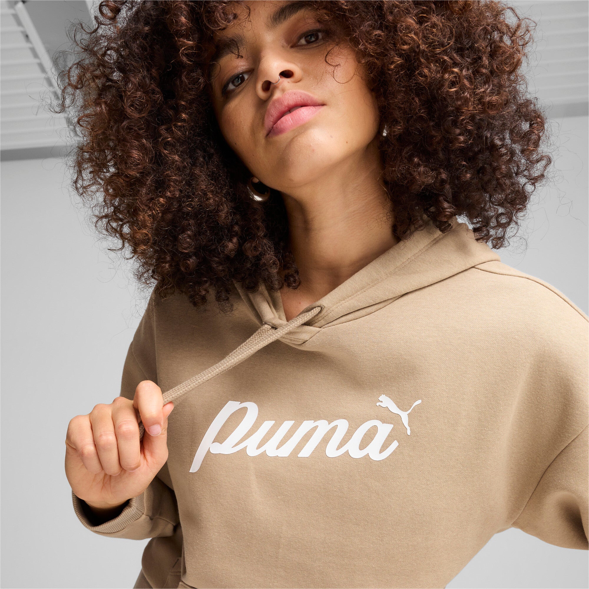קפוצ'ון Script Hoodie לנשים בצבע חום - Image 5
