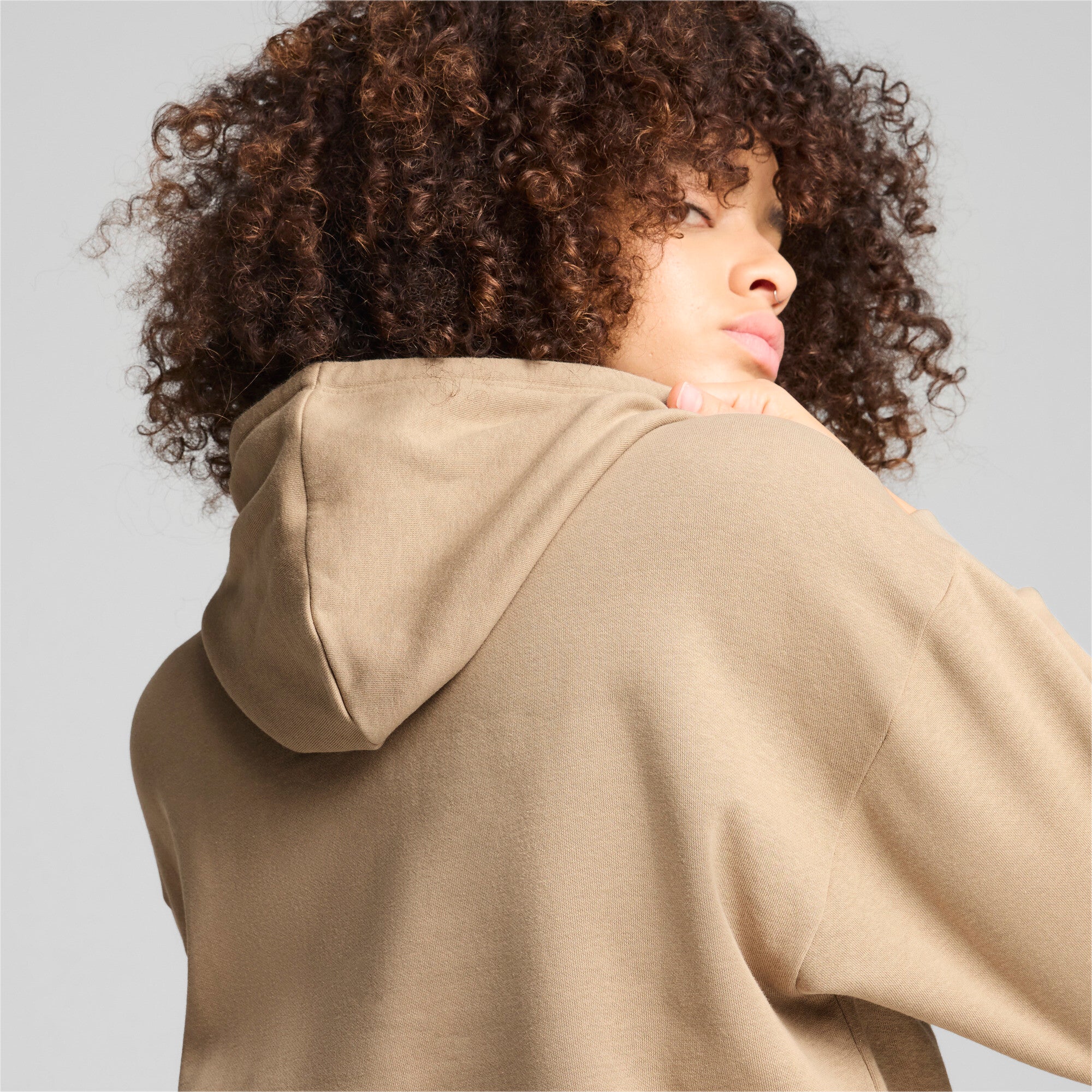 קפוצ'ון Script Hoodie לנשים בצבע חום - Image 6