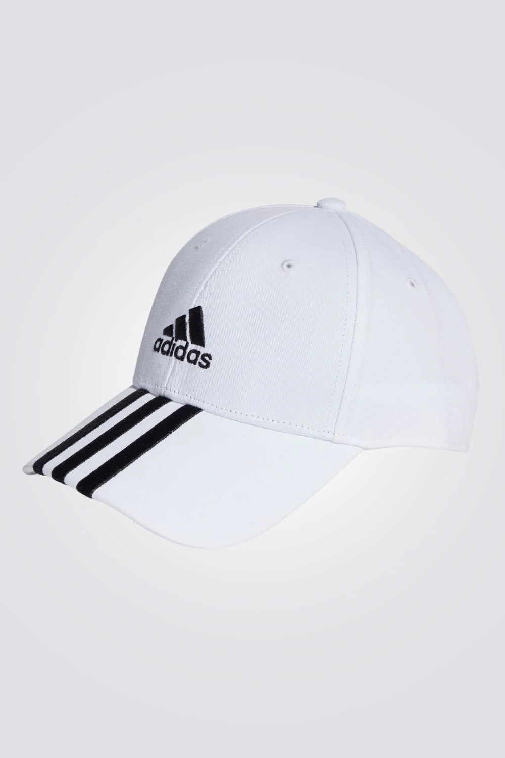 כובע 3-STRIPES COTTON TWILL בצבע לבן ושחור