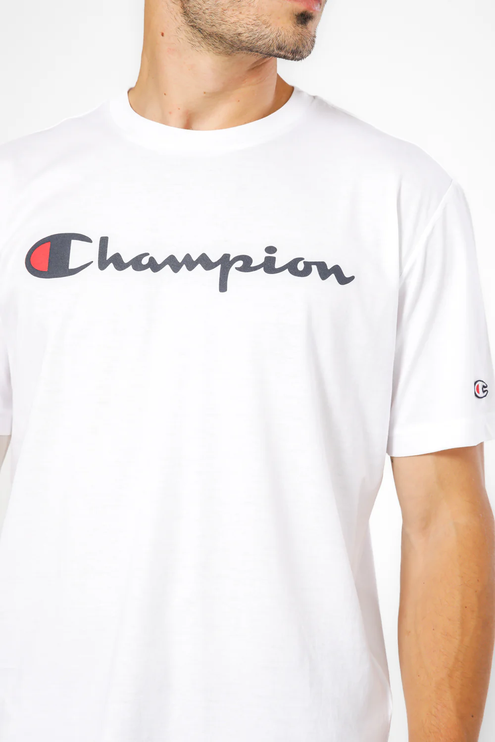 טישירט לגברים Crewneck בצבע לבן - Image 4