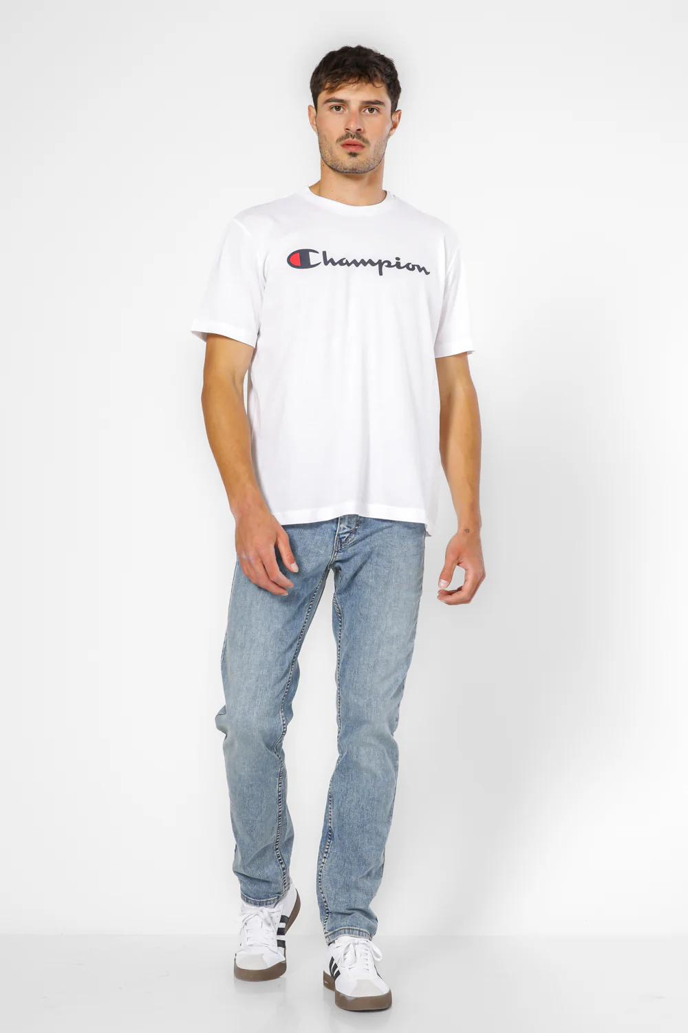 טישירט לגברים Crewneck בצבע לבן - Image 6