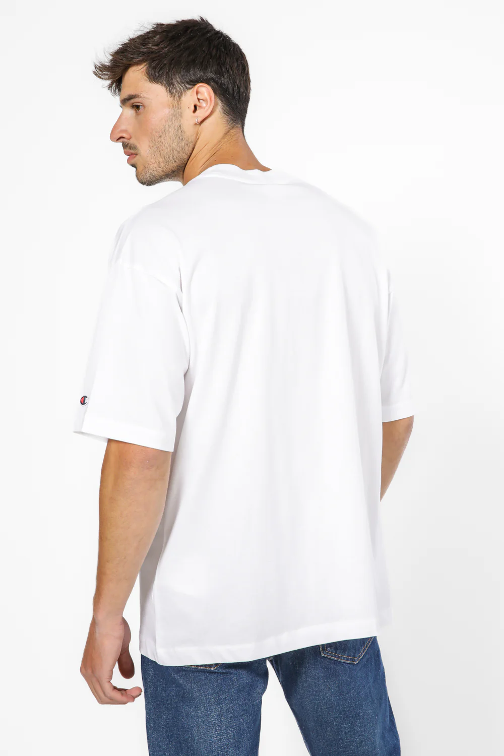 טישירט לגברים Crewneck בצבע לבן - Image 5