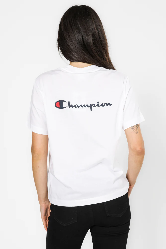 טישירט לנשים Crewneck בצבע לבן - Image 4