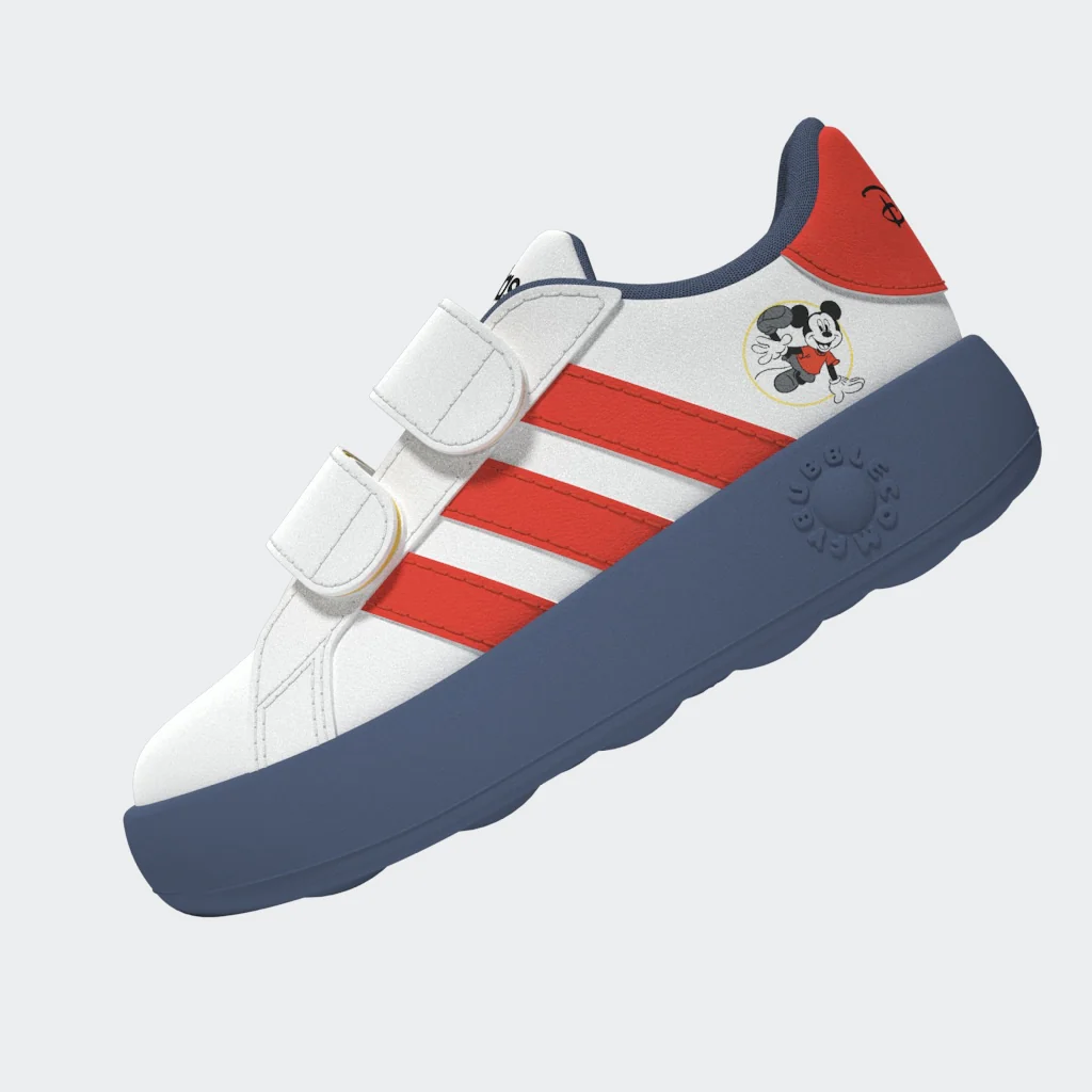 סניקרס לתינוקות adidas x Disney Mickey and Friends Grand Court 2.0 בצבע לבן כחול ואדום - Image 11