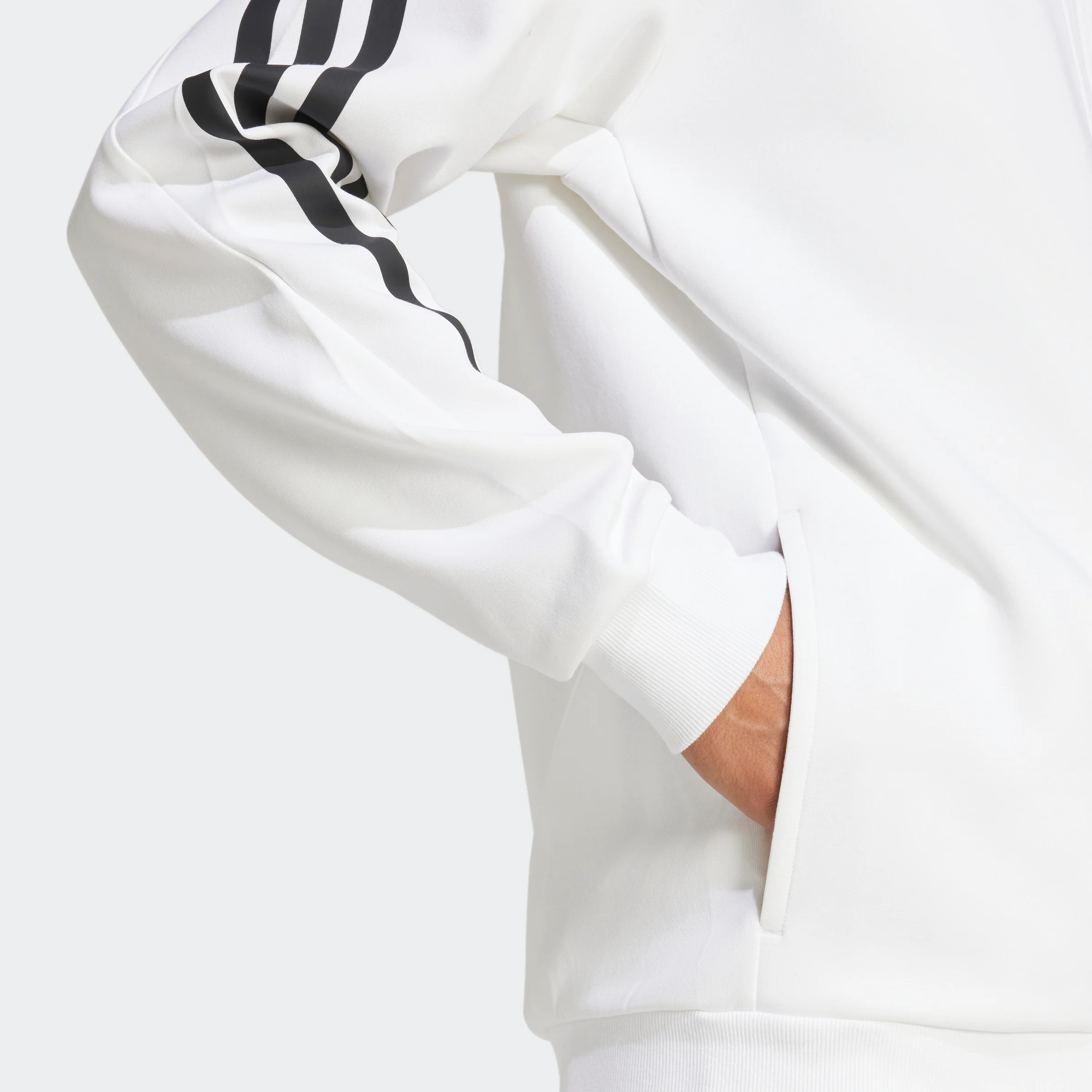 סווטשירט קפוצ'ון FUTURE ICONS 3-STRIPES בצבע לבן - Image 4